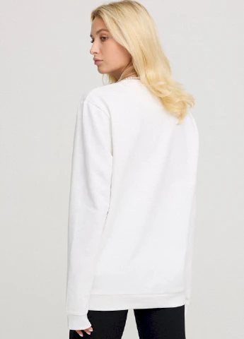 Білий свитшот женский oversize /no flis/ YAPPI (254658836)