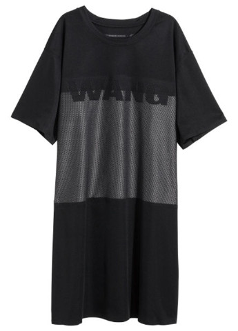 Черное кэжуал платье платье-футболка Alexander Wang с надписью