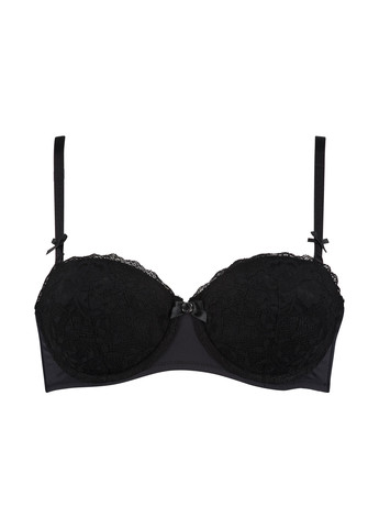 Чёрный балконет бюстгальтер Hunkemoller с косточками полиамид, кружево