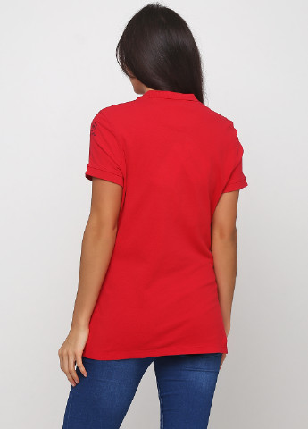 Красная женская футболка-поло Tom Tailor однотонная