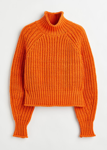Оранжевый зимний джемпер зимовий H&M