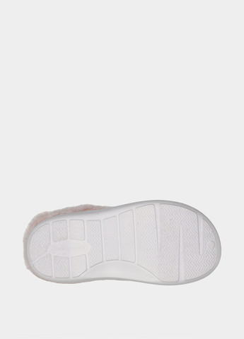 Белые тапочки Skechers с мехом, с тиснением