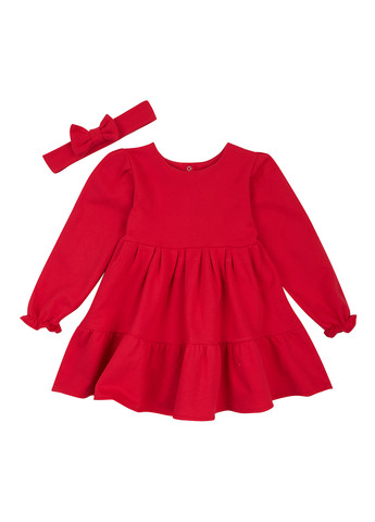 Красный демисезонный комплект (платье, повязка) dexter's