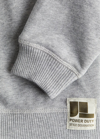 H&M світшот меланж світло-сірий кежуал бавовна, трикотаж