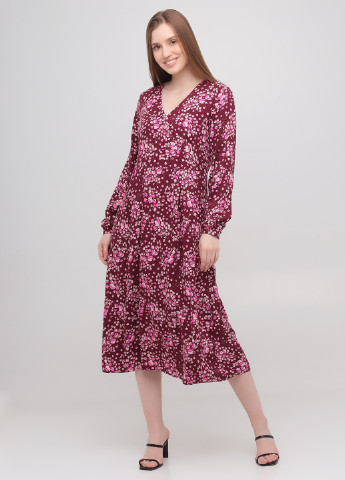 Бордовое кэжуал платье Boden с цветочным принтом