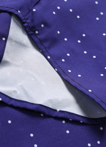 Темно-синяя кэжуал, классическая рубашка в горошек SHEIN