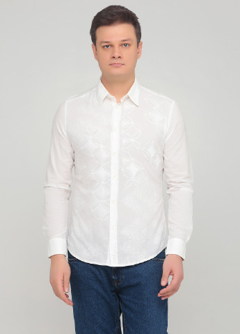 Белая кэжуал рубашка однотонная Sixty
