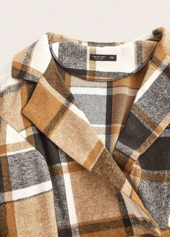 Коричневе демісезонне Пальто двобортне SHEIN