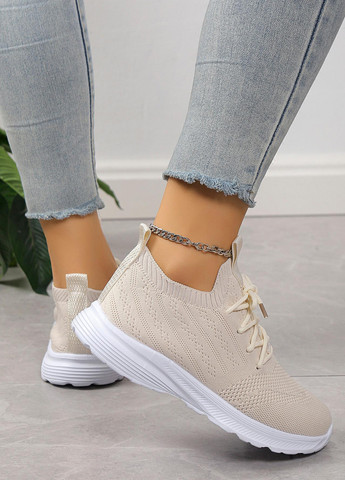 Кроссовки SHEIN бежевые демисезоны (365957446)