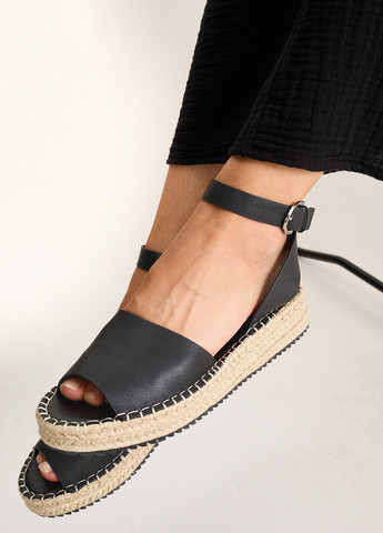 Черные босоножки C&A с ремешком на плетеной подошве