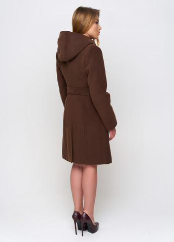 Шоколадное демисезонное Пальто с капюшоном Nio