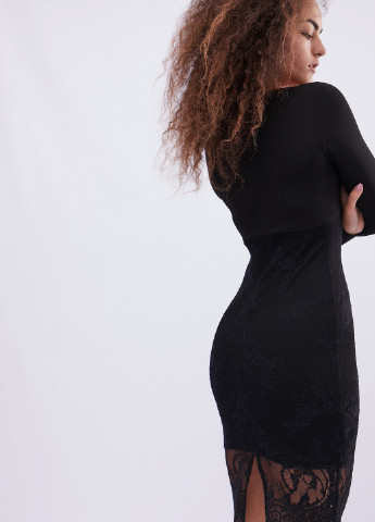 Черное кэжуал платье Carica однотонное