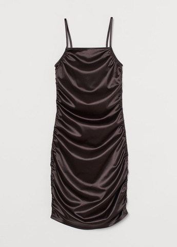 Темно-коричневое кэжуал сукня платье-майка H&M однотонное