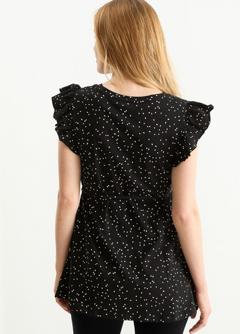 Черное кэжуал платье C&A в горошек