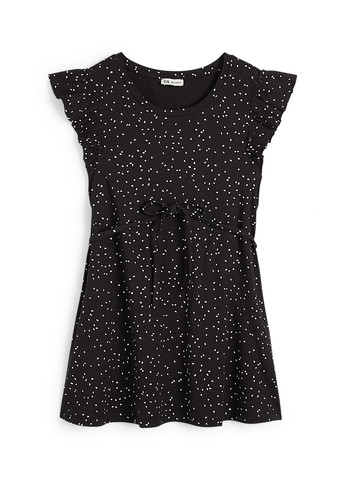 Черное кэжуал платье C&A в горошек