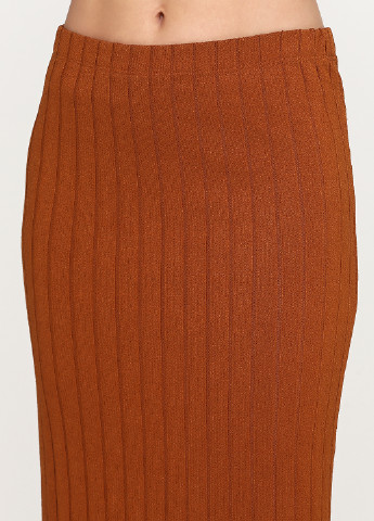 Охряная кэжуал однотонная юбка Vila карандаш