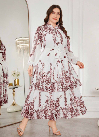 Бордова кежуал сукня SHEIN метелики