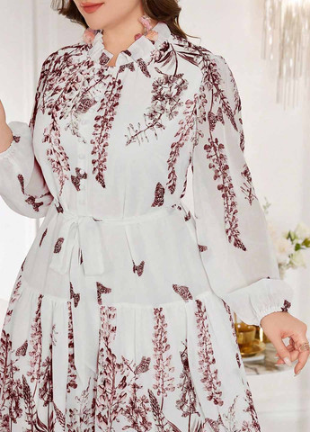 Бордова кежуал сукня SHEIN метелики