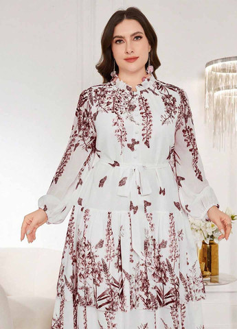 Бордова кежуал сукня SHEIN метелики