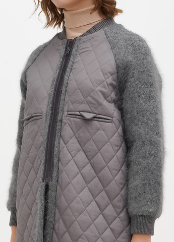 Сірий демісезонний Пуховик No Brand