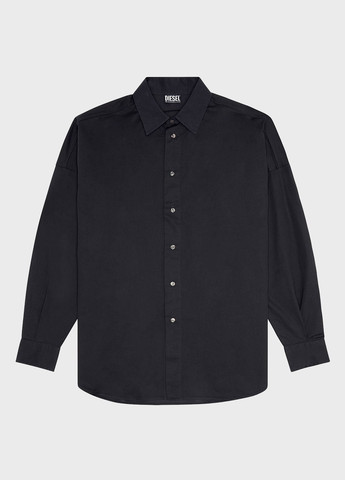 Черная классическая, кэжуал рубашка однотонная Diesel