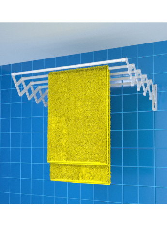 Сушарка гармошка для білизни для одягу настінна зручна компактна 80 см (473105-Prob) Біла Unbranded (253879839)