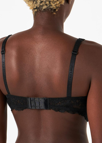 Чёрный топ бюстгальтер Emporio Armani без косточек полиамид