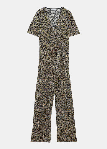 Комбінезон Zara комбінезон-брюки квітковий комбінований кежуал поліестер