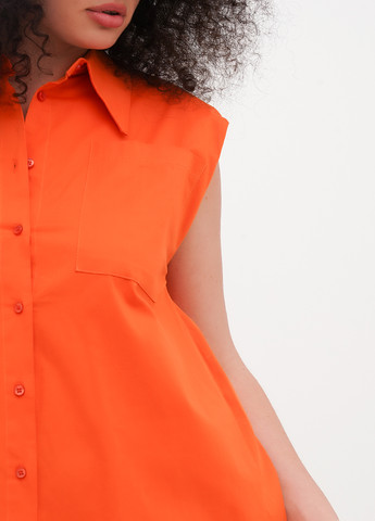 Оранжевое кэжуал платье рубашка Joie Clair однотонное