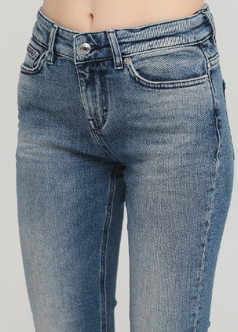 Голубые демисезонные укороченные, зауженные джинсы Drykorn