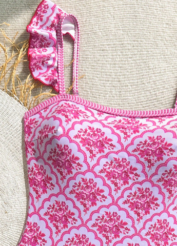 Комбинированный летний купальник слитный SHEIN