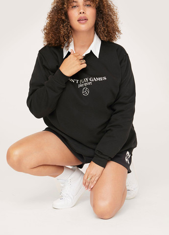 Черный свитшот Nasty Gal надпись без декора (293061735)
