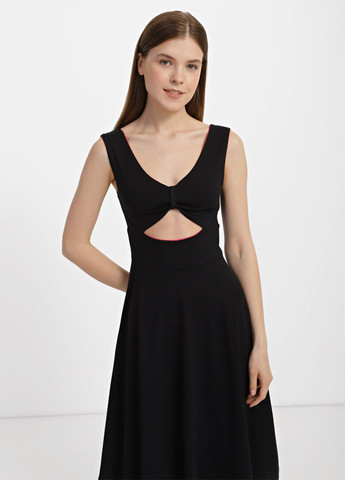 Черное кэжуал платье клеш Promin однотонное