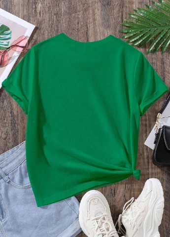 Зеленая летняя футболка SHEIN