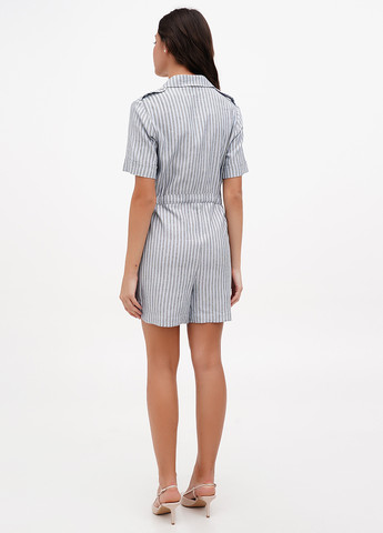 Комбинезон Sassofono комбинезон-шорты полоска комбинированный кэжуал вискоза, лен