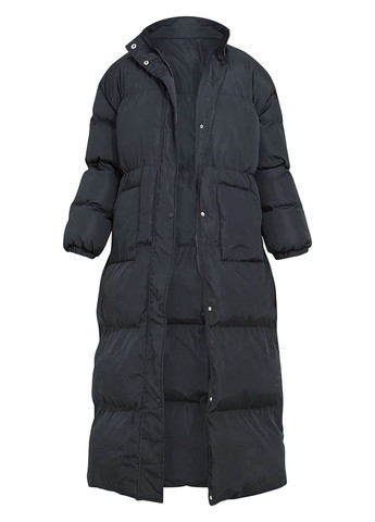 Черная зимняя куртка PrettyLittleThing