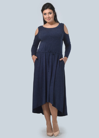 Темно-синее кэжуал платье клеш Alika Kruss меланжевое