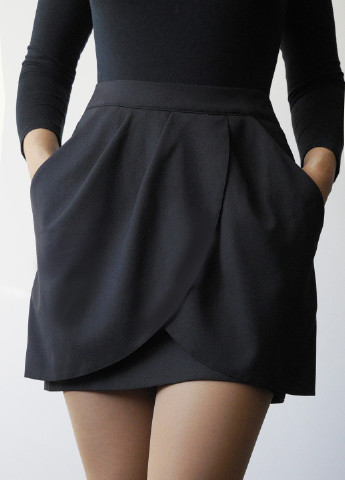 Черная кэжуал однотонная юбка ITSMINE тюльпан