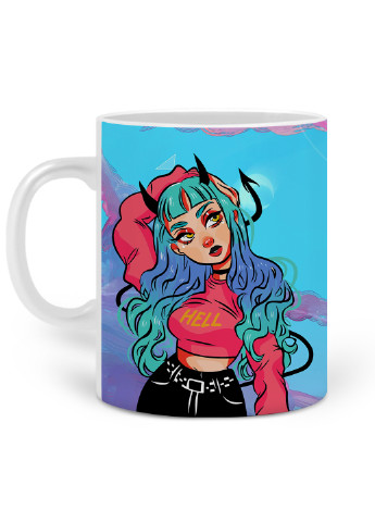 Кружка Дівчина демон (Cute Girl Illustration Art) 330 мл горнятко керамічне (20259-2838) MobiPrint (221743202)