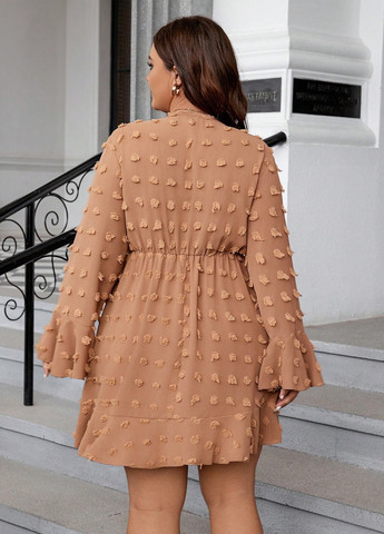 Світло-коричнева кежуал сукня в стилі армпір SHEIN однотонна