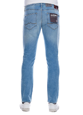 Голубые демисезонные прямые джинсы Mustang