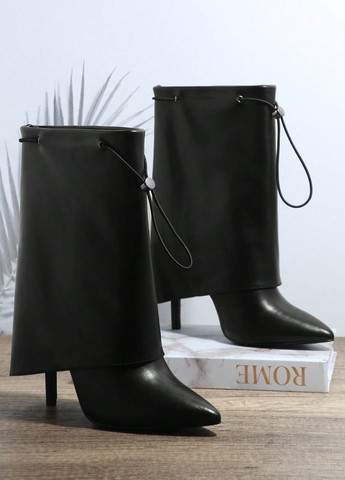 Черные осенние ботильоны SHEIN