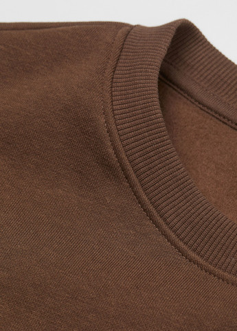 Коричневый свитшот H&M однотонный без декора (311950411)