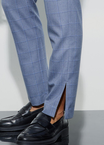 Серо-голубые классические демисезонные зауженные брюки Boohoo