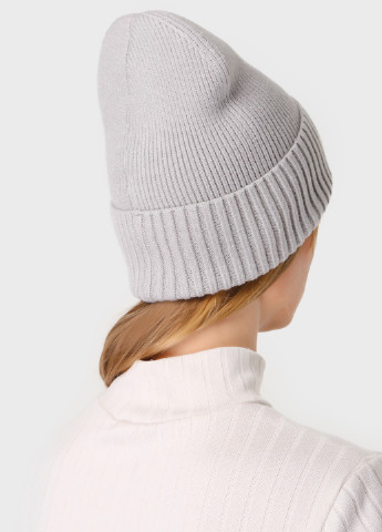 Теплая зимняя женская кашемировая шапка с отворотом без подкладки 500001 DeMari (244712827)