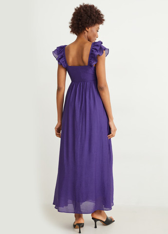 Фиолетовое кэжуал платье а-силуэт C&A однотонное