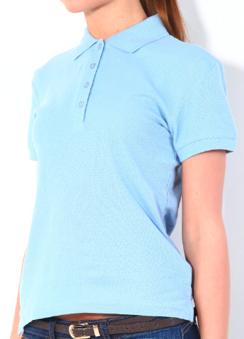 Голубой женская футболка-поло Sol's однотонная