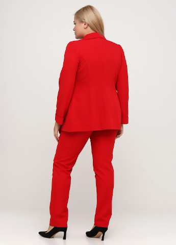 Костюм (жакет, брюки) MISCHKA брючный однотонный красный кэжуал полиэстер
