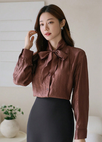 Коричневая блуза SHEIN