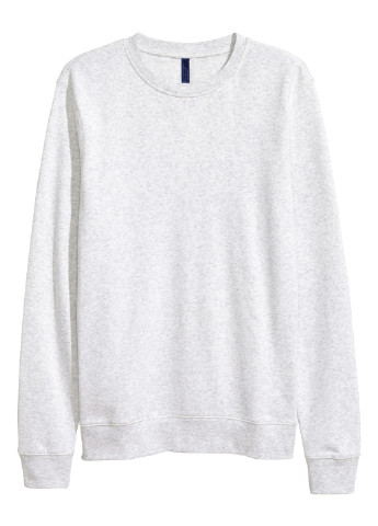 Свитшот H&M - Прямой крой меланж светло-серый кэжуал трикотаж - (166206983)